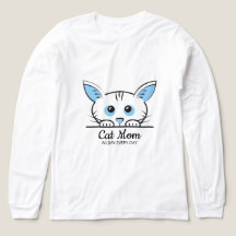 Camiseta Mãe Amante de Gatos Fofa