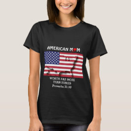 Camiseta MÃE AMERICANA vale mais do que rubis PROV 31 Black