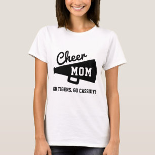 Camiseta Mãe animadora Equipe personalizada e Cinza de nom