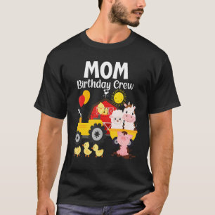 Camiseta Mãe Aniversário Tripulante Trator Barnyard Farm An