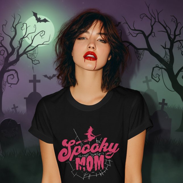 Camiseta Mãe Assustadora – Bruxa de Halloween (Criador carregado)