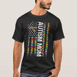 Camiseta Mãe Autismo Conscientização do Autismo Bandeira Am