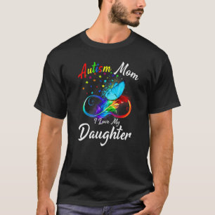 Camiseta Mãe Autista Borboleta Eu Amo Minha Filha Conscient