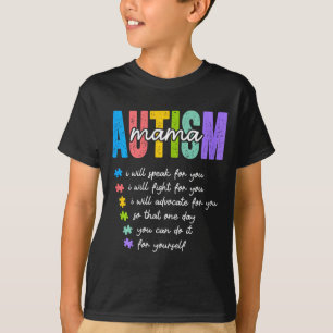 Camiseta Mãe Autista Eu Vou Lutar Por Você Até Que Você Pos