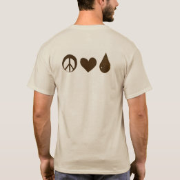 Camiseta Mãe Bebê ABM Paz Amor Leite Materno Bege