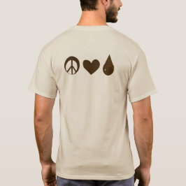 Camiseta Mãe Bebê ABM Paz Amor Leite Materno Bege