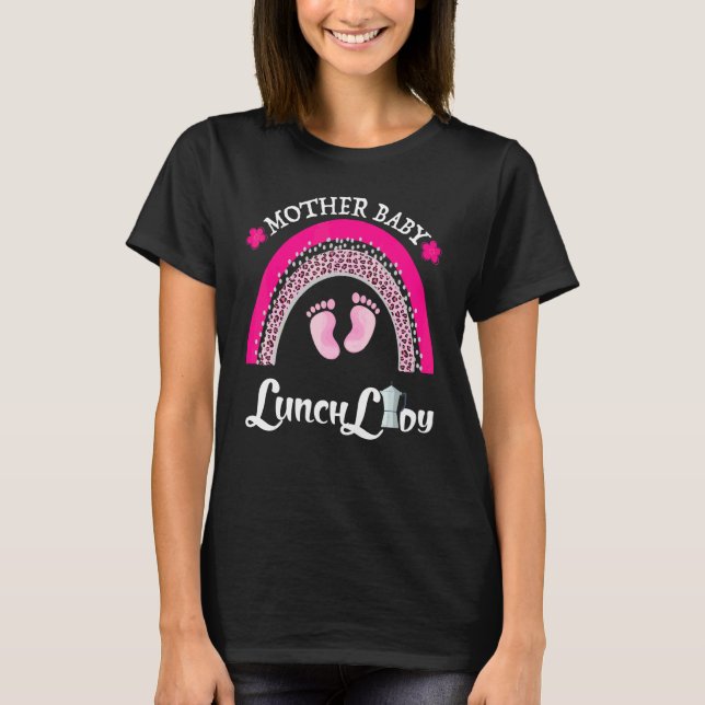 Camiseta Mãe Bebê Almoçando Lady Cute Rainbow Grávida Anno (Frente)