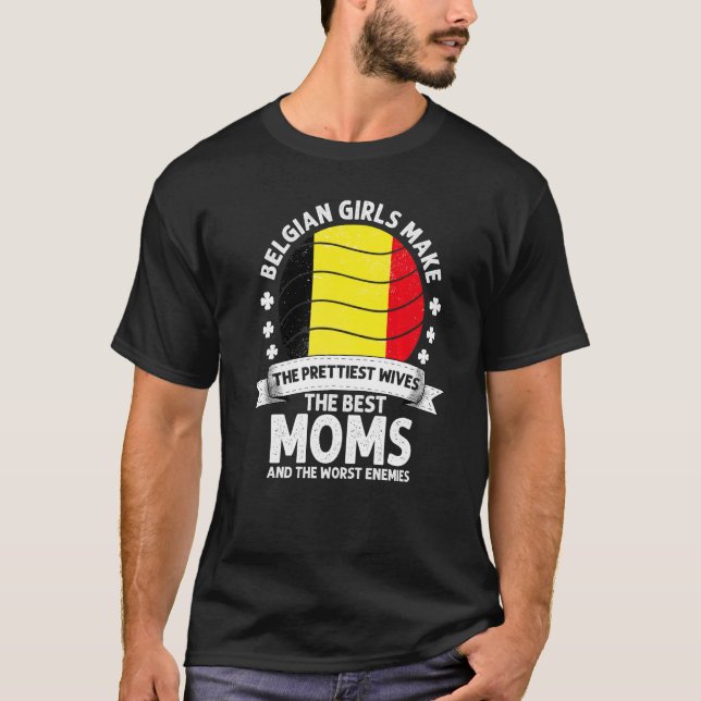 Camiseta Mãe Belga Bélgica Dia das Mães Mamãe Belga Ameri (Frente)