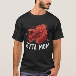 Camiseta Mãe Betta Vermelha Amante de Peixe de Combate Siam