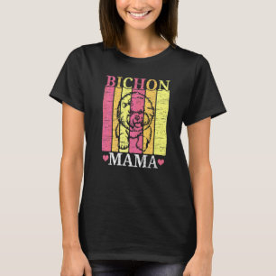 Camiseta Mãe Bichon Frise Cadela Criador de Cães Filhote Am