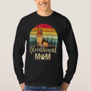 Camiseta Mãe Bloodhound Vintage Dia das Mães Cachorro
