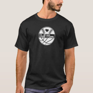 Camiseta Mãe Bola Metade Beisebol Softbol Metade Basquete M