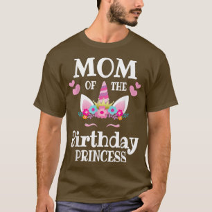 Camiseta Mãe Bonita Da Princesa De Aniversário Mo Mamãe Uni