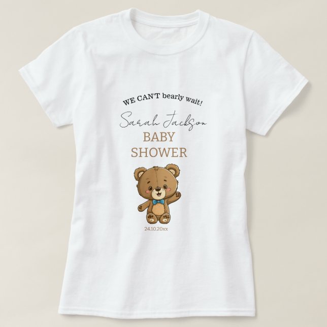 Camiseta Mãe bonita para ser Chá de fraldas de Urso de Tedd (Frente do Design)