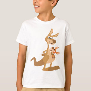 Camiseta Mãe bonito do canguru dos desenhos animados e