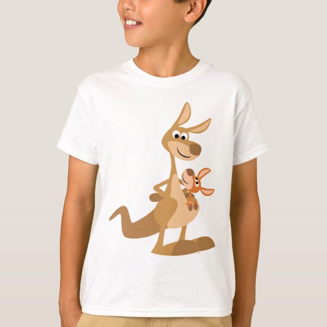 Camiseta Mãe bonito do canguru dos desenhos animados e (Frente)