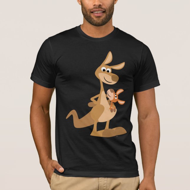 Camiseta Mãe bonito do canguru dos desenhos animados e (Frente)
