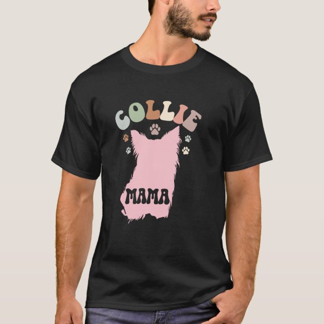 Camiseta Mãe Border Collie Fofa Mãe Border Collie De Um Bor (Frente)