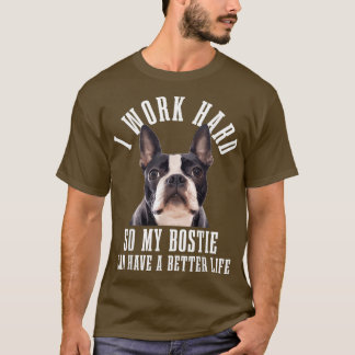 Camiseta Mãe Bostie Cão Pai Engraçado Boston Terrier
