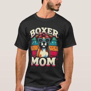 Camiseta Mãe Boxer Divertida Cachorro Boxer Para Mulheres