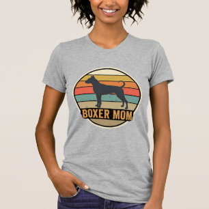Camiseta Mãe Boxer Pôr do Sol Retro Cachorro