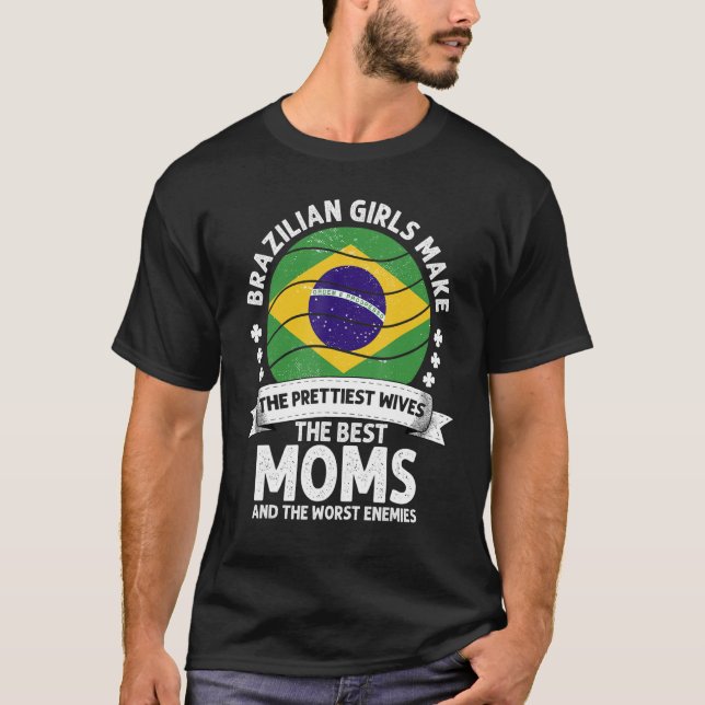 Camiseta Mãe brasileira Dia de as mães Mama brasileira (Frente)