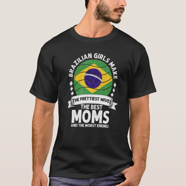 Camiseta Mãe brasileira Dia de as mães Mama brasileira (Frente)