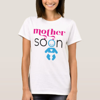 Camiseta Mãe Brevemente O Rapaz Rosa Azul Negro Engraçado