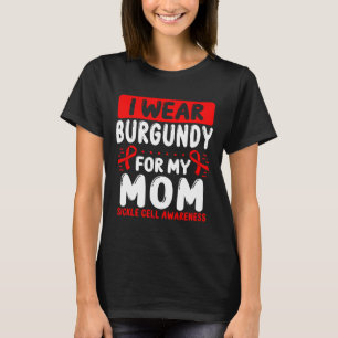 Camiseta Mãe Burgundy Fita do Dia das Mães Células Falcifor