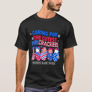 Camiseta Mãe Byby Enfermeira Patriótica Americana Bandeira