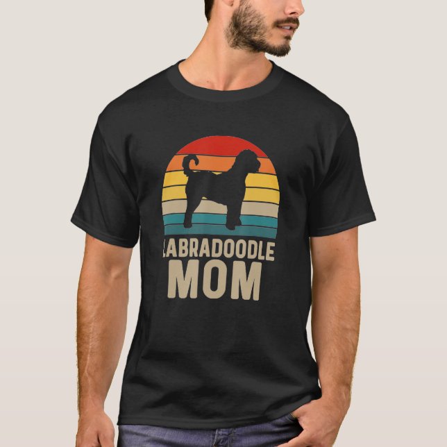 Camiseta Mãe Cachorro Doodle Goldendoodle Retro Labradoodle (Frente)