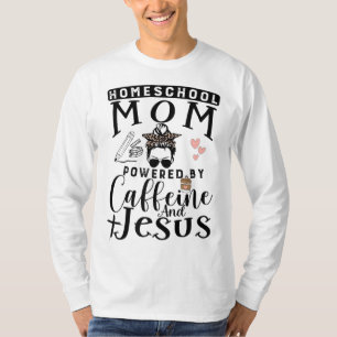 Camiseta Mãe Cafeína e Jesus Café da escola natal Mensagem
