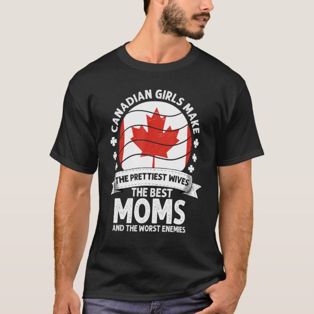 Camiseta Mãe Canadense Dia de as mães Mama Canadense Amer (Frente)