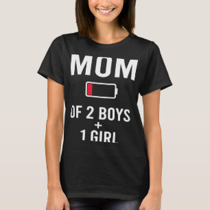 Camiseta Mãe Cansada 2 garotos 1 menina Bateria Fraca Corre