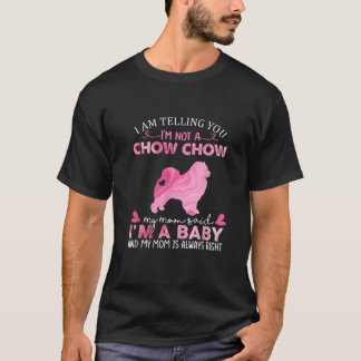 Camiseta Mãe Chow Chow Bebê Engraçado Cachorro Fofo Dono Am