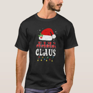 Camiseta Mãe Claus Santa Hat Buffalo Xadrez Famílias de Nat