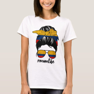 Camiseta Mãe Colombiana Messy Bun Colombia Orde Patriótico