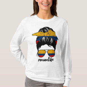 Camiseta Mãe Colombiana Messy Bun Colombia Orde Patriótico 