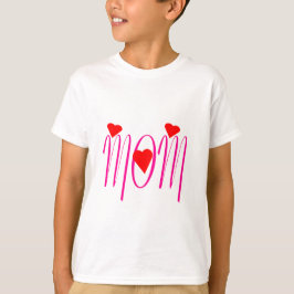 Camiseta Mãe com Corações Vermelhos