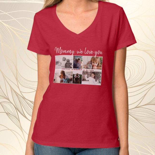 Camiseta Mãe com Crianças e Família Mãe 6 Colagem Fotográfi (Criador carregado)