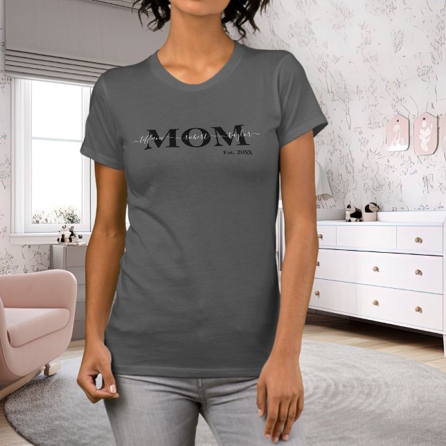 Camiseta Mãe com nomes para crianças Ano T-Shirt (Criador carregado)