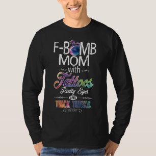 Camiseta Mãe com Tatuagens Olhos Bonito Coxas Espessas - Bo