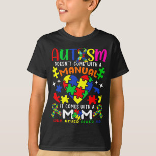 Camiseta Mãe Consciente do Autismo Autismo Não Vem Com Uma