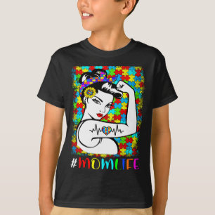 Camiseta Mãe Consciente do Autismo Vida de Guerreira Mãe Au