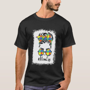 Camiseta Mãe Consciente do Autismo Vida de Mãe Coque Desarr
