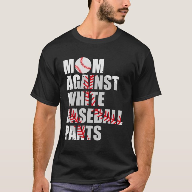 Camiseta Mãe Contra Mães Brancas De Beisebol (Frente)