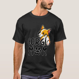 Camiseta Mãe Corgi Mulheres Menina Mãe Cachorrinho Mamãe Co