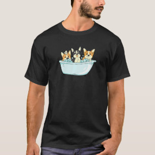 Camiseta Mãe Corgi Pai Cachorro Louco Banheira de Bolhas Fo