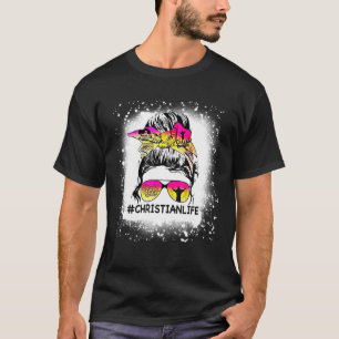 Camiseta Mãe Cristã Sangrenta A Vida Mensagem Bun Bandana M
