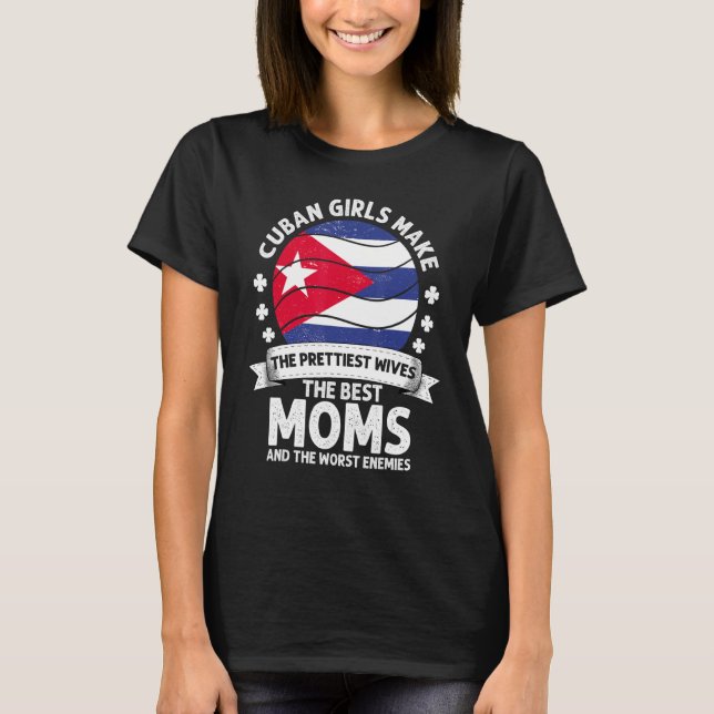 Camiseta Mãe cubana Porto Rico Dia de as mães Mama American (Frente)
